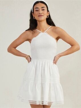 Altar’d State Malani Halter Dress in White